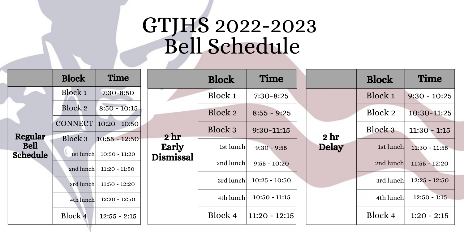 Bell Schedules Gov. Thomas Johnson High School